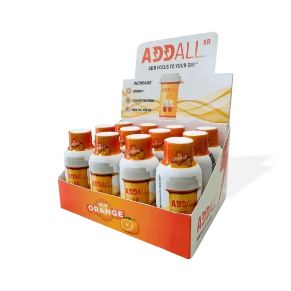 Addall XR Brain Boost Supplement Liquid Energy Shot Display Box