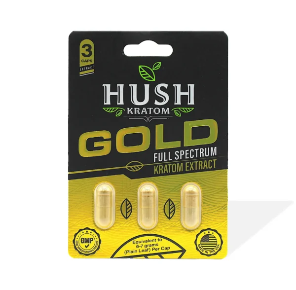 Hush Gold Kratom Extract Capsules | 3 Count