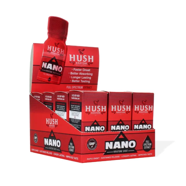 HUSH Nano Full Spectrum Extract Kratom Liquid Shot | Display Box