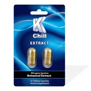 K-Chill Kratom Extract Capsules Front – 2 Count