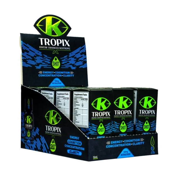 K-TROPIX Kratom Enhanced Nootropic Extract Shot | Display Box