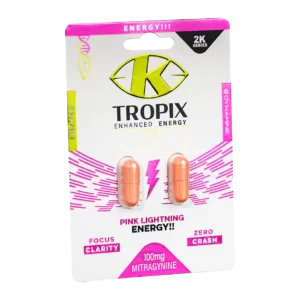 K-Tropix Pink Lightning Energy Kratom Capsules