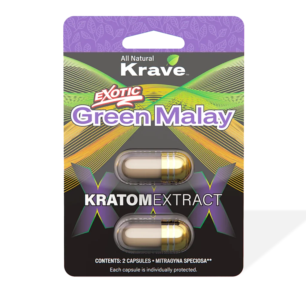 Krave Exotic Green Malay Kratom Extract Capsules