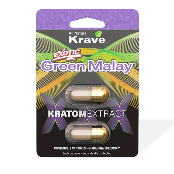 Krave Exotic Green Malay Kratom Extract Capsules