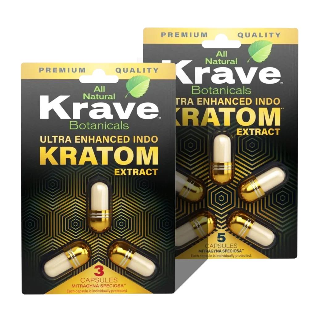 Krave Ultra Enhanced Indo Kratom Extract Capsules