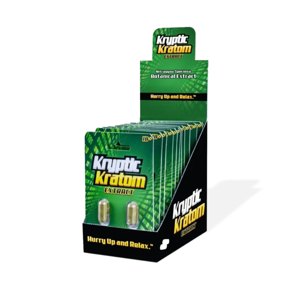 Kryptic Kratom Extract Capsules | Display Box