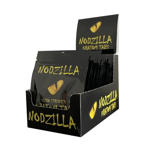Nodzilla Kratom Ultra Strength Kratom Tabs Display Box