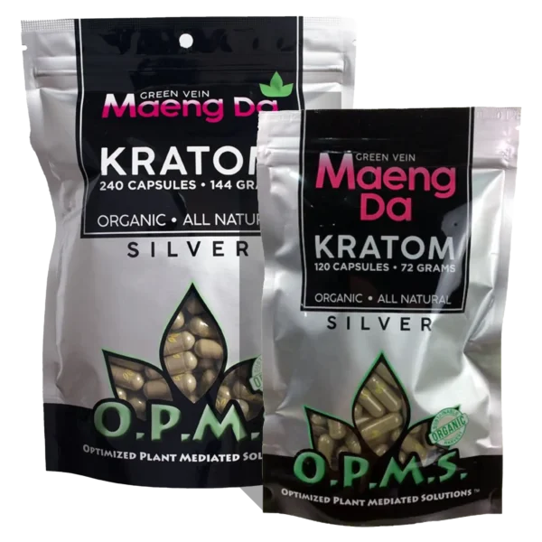 OPMS Silver Green Vein Maeng Da Kratom Capsules