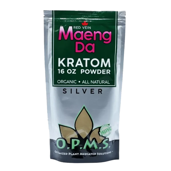 OPMS Silver Green Vein Maeng Da Kratom Powder 16 oz