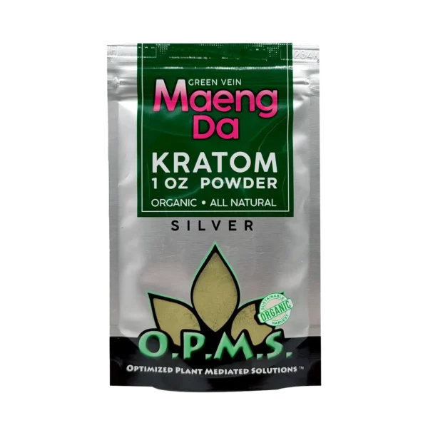 OPMS Silver Green Vein Maeng Da Kratom Powder 1 oz