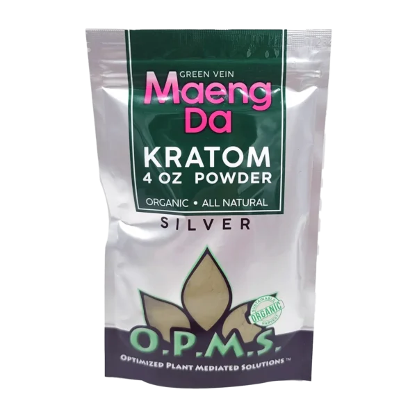 OPMS Silver Green Vein Maeng Da Kratom Powder 4 oz