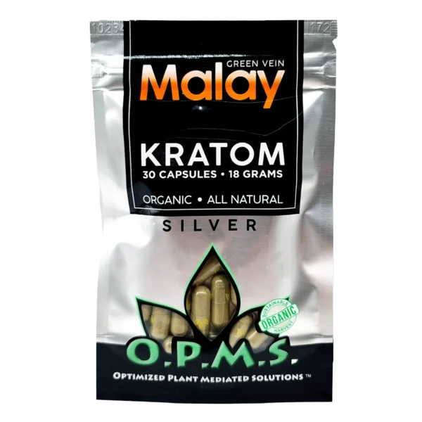 OPMS Silver Green Vein Malay Kratom | 30 Capsules (O.P.M.S.)