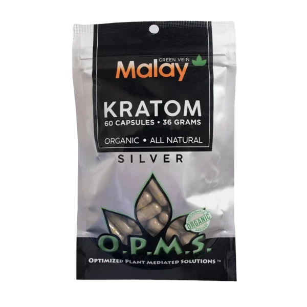OPMS Silver Green Vein Malay Kratom | 60 Capsules (O.P.M.S.)