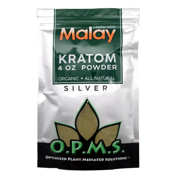 OPMS Silver Green Vein Malay Kratom Powder - 4 oz