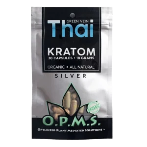 OPMS Silver Green Vein Thai Kratom 30 Capsules (O.P.M.S.)