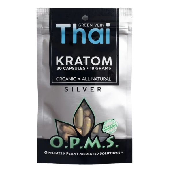 OPMS Silver Green Vein Thai Kratom 30 Capsules (O.P.M.S.)