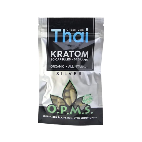 OPMS Silver Green Vein Thai Kratom 60 Capsules (O.P.M.S.)
