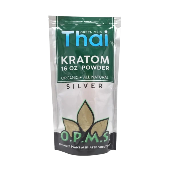 OPMS Silver Green Vein Thai Kratom Powder 16 oz