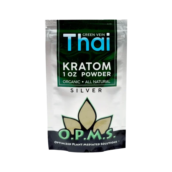 OPMS Silver Green Vein Thai Kratom Powder 1 oz