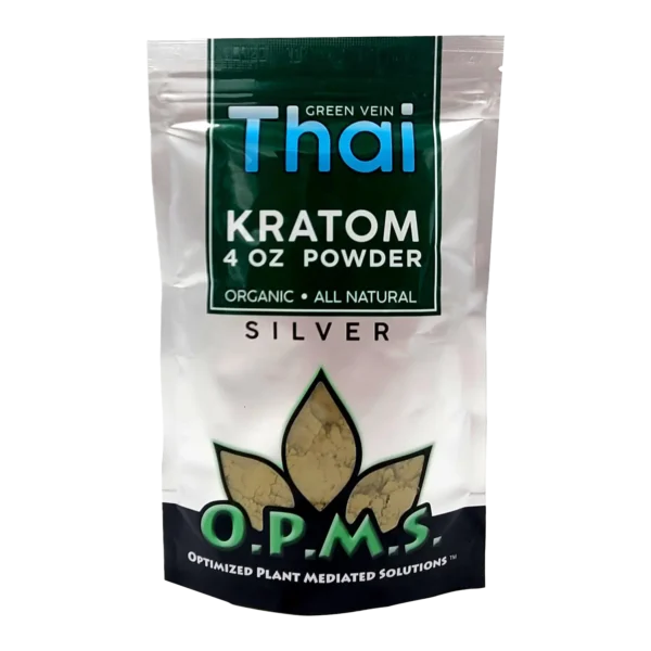 OPMS Silver Green Vein Thai Kratom Powder 4 oz