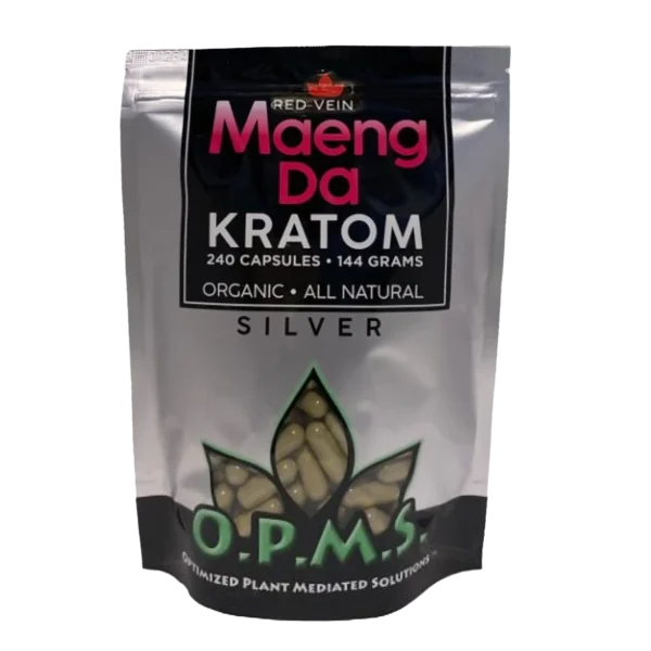 OPMS Silver Red Vein Maeng Da Kratom | 240 Capsules