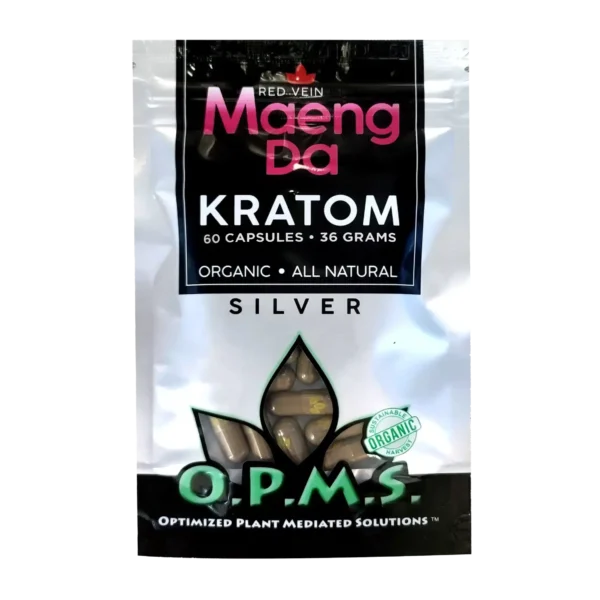 OPMS Silver Red Vein Maeng Da Kratom | 60 Capsules