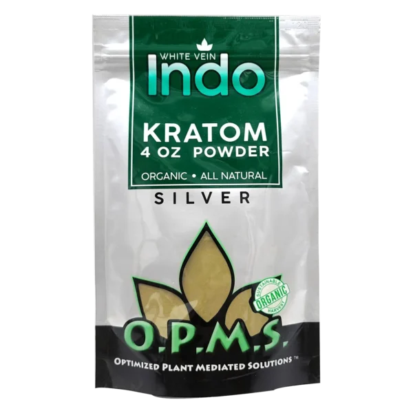 OPMS Silver White Vein Indo Kratom Powder 4 oz