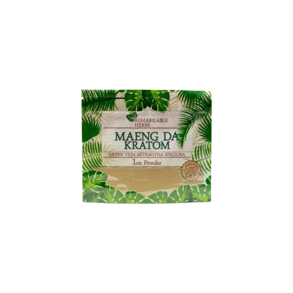 Remarkable Herbs Green Vein Maeng Da Kratom Powder 1 oz