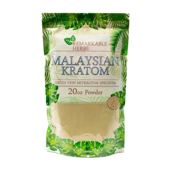 Remarkable Herbs Green Vein Malaysian Kratom Powder 20 oz