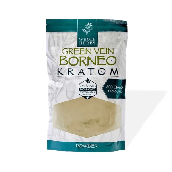 Whole Herbs Green Vein Borneo Kratom Powder 17.5 oz
