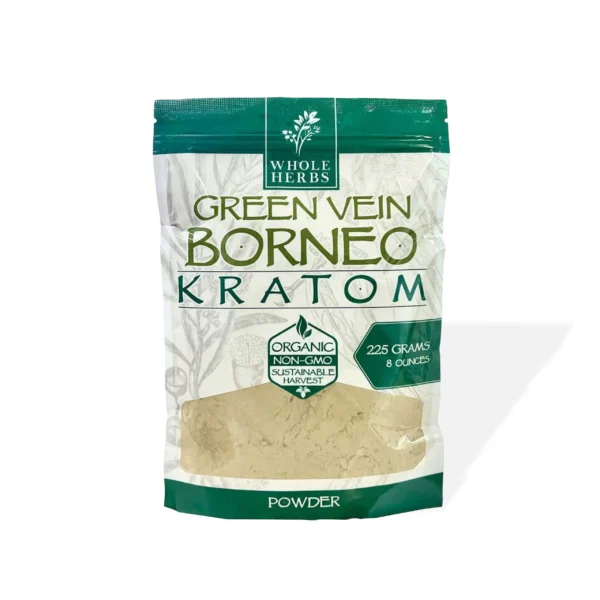Whole Herbs Green Vein Borneo Kratom Powder 8 oz