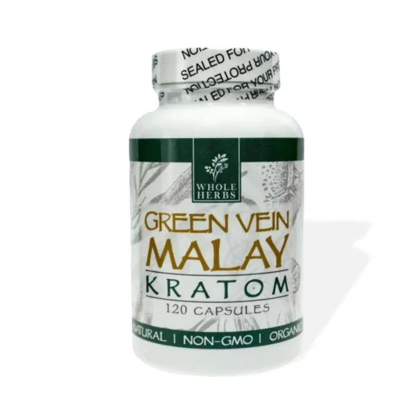 Whole Herbs Green Vein Malay Kratom 120 Capsules
