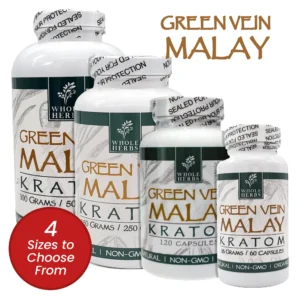 Whole Herbs Green Vein Malay Kratom Capsules