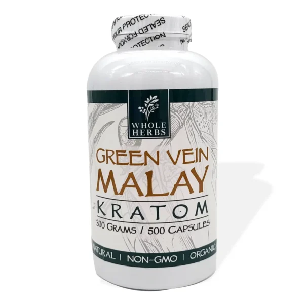 Whole Herbs Green Vein Malay Kratom 500 Capsules