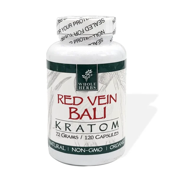 Whole Herbs Red Vein Bali Kratom 120 Capsules