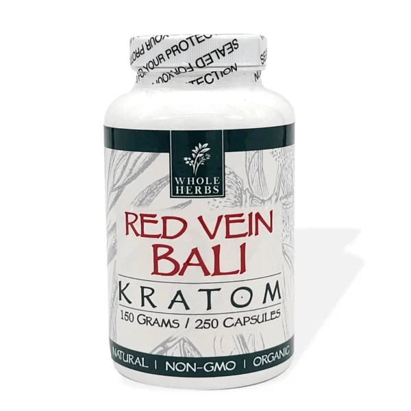 Whole Herbs Red Vein Bali Kratom 250 Capsules