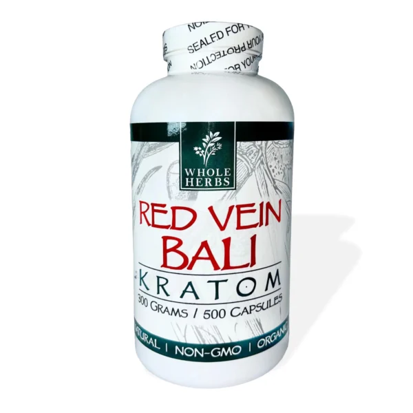 Whole Herbs Red Vein Bali Kratom 500 Capsules