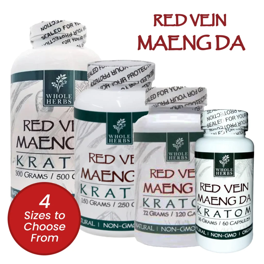 Whole Herbs Red Vein Maeng Da Kratom Capsules