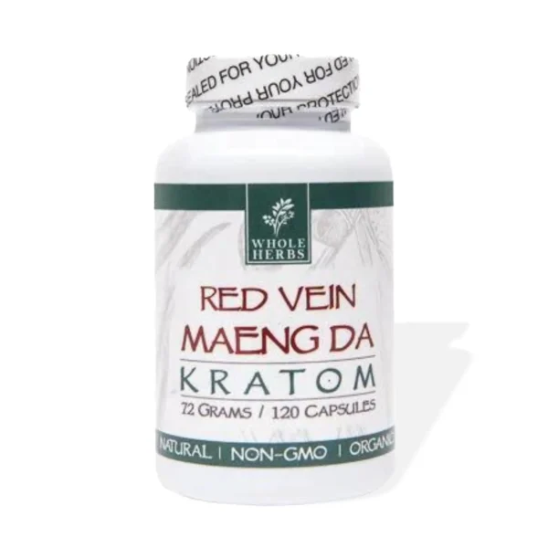 Whole Herbs Red Vein Maeng Da Kratom 120 Capsules