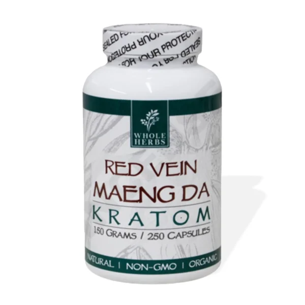 Whole Herbs Red Vein Maeng Da Kratom 250 Capsules