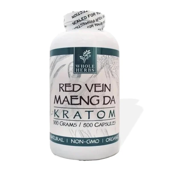 Whole Herbs Red Vein Maeng Da Kratom 500 Capsules