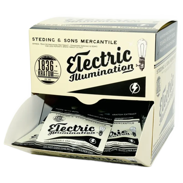 1836 Kratom Electric Illumination Chewable Extract Tablets | Box of 20