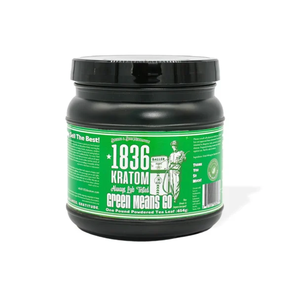 1836 Kratom Green Means Go Kratom Powder 1 lb | 16 oz