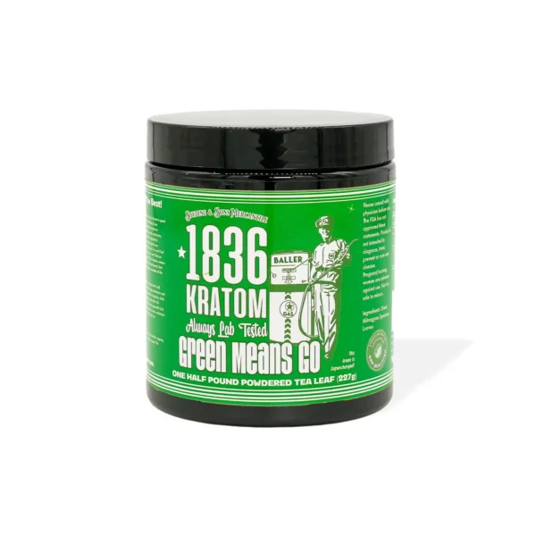 1836 Kratom Green Means Go Kratom Powder 1/2 lb | 8 oz