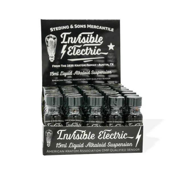 1836 Kratom Invisible Electric High Voltage Kratom Liquid Extract Shot Display Box