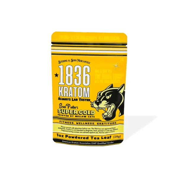 1836 Kratom Sand Panther's Super Gold Kratom Powder 1 oz