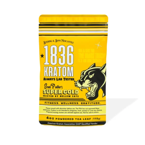 1836 Kratom Sand Panther's Super Gold Kratom Powder 4 oz