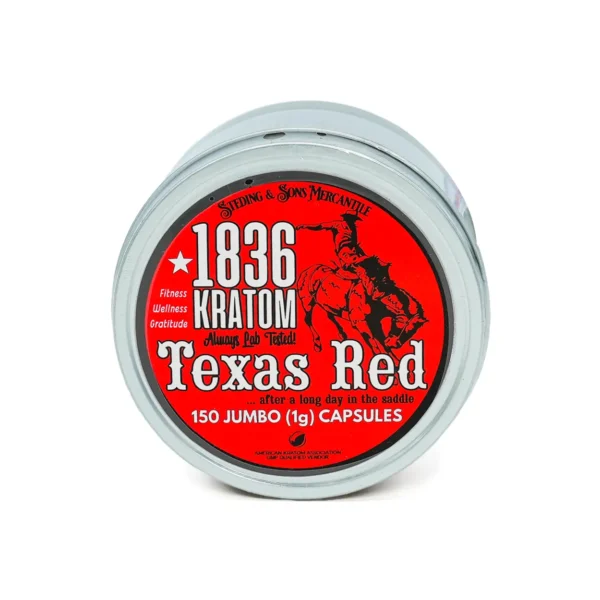 1836 Kratom Texas Red Jumbo Kratom 150 Capsules