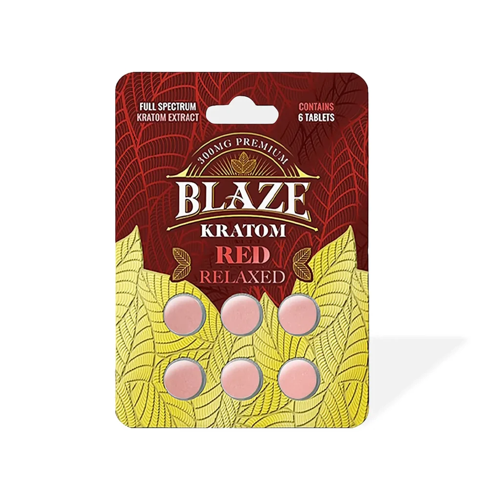 Blaze Red Relaxed Kratom Extract Tablets Front
