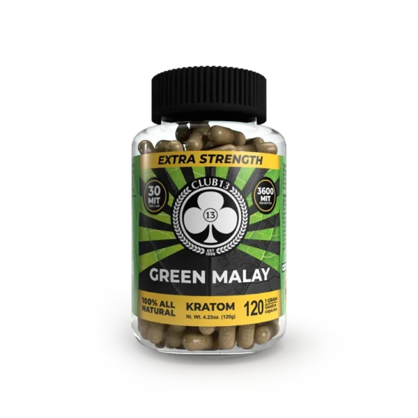 Club13 Extra Strength Green Malay Kratom Capsules